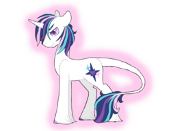 Size: 1024x783 | Tagged: safe, artist:cybercircuit, oc, oc only, oc:pure heart, classical unicorn, horn, leonine tail, offspring, parent:princess cadance, parent:shining armor, parents:shiningcadance, solo, unshorn fetlocks