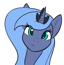Size: 600x611 | Tagged: safe, artist:kuri_art, princess luna, pony, g4, female, looking at you, mare, s1 luna, simple background, smiling, solo, white background