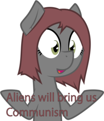 Size: 5750x6650 | Tagged: safe, oc, oc only, oc:veronika, absurd resolution, communism, female, posadism, red hair, simple background, solo, talking, text, transparent background