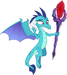 Size: 2252x2500 | Tagged: safe, artist:bluetech, princess ember, dragon, g4, gauntlet of fire, .svg available, bloodstone scepter, dragon lord ember, female, flying, high res, inkscape, simple background, solo, transparent background, vector, waving