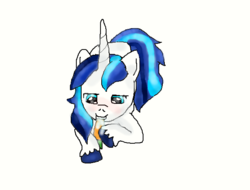 Size: 622x472 | Tagged: safe, artist:moonball14, shining armor, g4, carrot, cute, eating, food, herbivore, male, shining adorable, solo