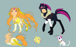 Size: 1280x803 | Tagged: safe, artist:kourabiedes, ako shirabe, cure muse, hummy, ponified, precure, pretty cure, suite precure