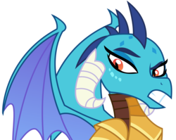 Size: 4319x3438 | Tagged: safe, artist:sketchmcreations, princess ember, dragon, g4, gauntlet of fire, armor, dragon armor, dragoness, female, inkscape, raised eyebrow, sassy, simple background, solo, transparent background, vector