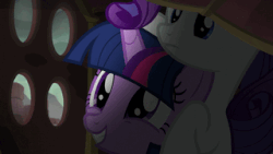 Size: 320x180 | Tagged: safe, screencap, rarity, twilight sparkle, alicorn, pony, g4, gauntlet of fire, twilight's kingdom, animated, explosion, female, mare, notebook, pre sneeze, quill, sneezing, this will end in tears and/or death, tickling, twilight sparkle (alicorn), weapon