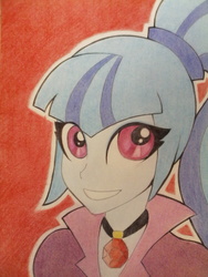 Size: 1024x1365 | Tagged: safe, artist:souladdicted, part of a set, sonata dusk, equestria girls, g4, bust, female, portrait, sketch, solo, traditional art