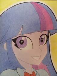 Size: 1024x1365 | Tagged: safe, artist:souladdicted, part of a set, twilight sparkle, equestria girls, g4, bust, female, portrait, sketch, solo, traditional art