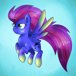 Size: 1280x1280 | Tagged: safe, artist:mlp-firefox5013, oc, oc only, oc:liquid harmony, rainbow power, rainbow power-ified, solo