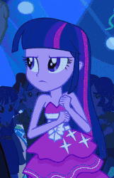 Size: 348x540 | Tagged: safe, screencap, captain planet, mystery mint, scott green, twilight sparkle, alicorn, human, equestria girls, g4, my little pony equestria girls, animated, bare shoulders, cropped, dancing, fall formal, fall formal outfits, female, gif, sleeveless, strapless, twilight ball dress, twilight sparkle (alicorn), unamused