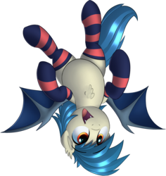 Size: 1528x1616 | Tagged: safe, artist:january3rd, oc, oc only, oc:moonshot, bat pony, pony, clothes, simple background, socks, solo, striped socks, transparent background