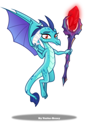 Size: 4388x6251 | Tagged: safe, artist:vector-brony, princess ember, dragon, g4, gauntlet of fire, absurd resolution, bloodstone scepter, dragon lord ember, dragoness, female, simple background, solo, transparent background, vector, waving