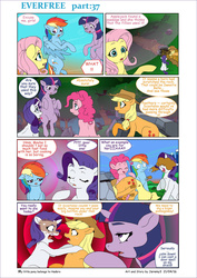 Size: 1024x1447 | Tagged: safe, artist:jeremy3, applejack, fluttershy, pinkie pie, rainbow dash, rarity, twilight sparkle, alicorn, pony, comic:everfree, g4, angry, comic, digging, dirty, female, mane six, mare, twilight sparkle (alicorn)