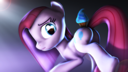 Size: 1920x1080 | Tagged: safe, artist:star-lightstarbright, pinkie pie, g4, 3d, balloonbutt, butt, cupcake, female, food, pinkamena diane pie, plot, solo