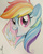 Size: 500x625 | Tagged: safe, artist:sara richard, rainbow dash, g4, female, solo, traditional art