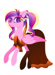 Size: 691x933 | Tagged: safe, artist:carouselunique, princess cadance, g4, clothes, dress, fashion, female, gala dress, pegasus cadance, solo, teen princess cadance