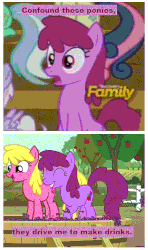 Size: 459x775 | Tagged: safe, edit, edited screencap, screencap, berry punch, berryshine, bon bon, cherry berry, lyra heartstrings, sweetie drops, earth pony, pony, g4, on your marks, alcohol, confound these ponies, female, food, gif, grape stomping, grapes, mare, non-animated gif, wine
