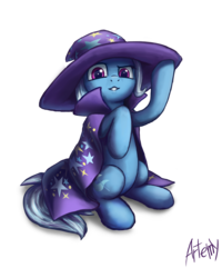 Size: 3244x4054 | Tagged: safe, artist:inowiseei, trixie, pony, unicorn, g4, female, mare, solo, trixie's cape, trixie's hat