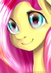 Size: 2507x3541 | Tagged: safe, artist:monochromacat, fluttershy, g4, bust, female, high res, portrait, solo