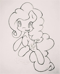 Size: 947x1159 | Tagged: safe, artist:gummigator, pinkie pie, g4, female, happy, sketch, solo, traditional art, wingding eyes