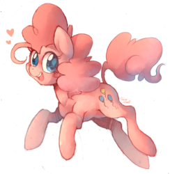 Size: 1000x1023 | Tagged: safe, artist:sony-shock, pinkie pie, earth pony, pony, g4, cute, cutie mark eyes, diapinkes, female, heart, mare, open mouth, simple background, solo, transparent background, wingding eyes