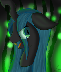 Size: 1024x1200 | Tagged: source needed, safe, artist:everdale, queen chrysalis, changeling, changeling queen, g4, bust, female, portrait, solo