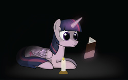 Size: 3694x2311 | Tagged: safe, artist:e-49, twilight sparkle, alicorn, pony, g4, candle, female, high res, mare, reading, solo, twilight sparkle (alicorn)