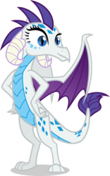 Size: 885x1414 | Tagged: safe, artist:punzil504, princess ember, rarity, dragon, g4, gauntlet of fire, dragoness, dragonified, female, palette swap, raridragon, recolor, simple background, solo, species swap, transparent background, vector
