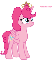 Size: 606x684 | Tagged: safe, artist:pinkie pie cake, pinkie pie, alicorn, pony, g4, base used, female, pinkiecorn, quality, solo, wrong eye shape, xk-class end-of-the-world scenario