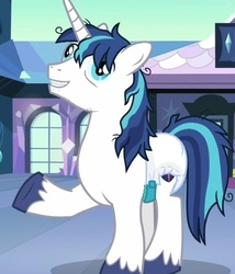 Size: 536x625 | Tagged: dead source, safe, artist:1ioaf5m8y9, edit, edited screencap, screencap, shining armor, g4, the crystalling, diaper, diaper edit, male, non-baby in diaper, solo