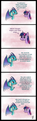 Size: 1280x4164 | Tagged: safe, artist:123turtleshell, princess ember, twilight sparkle, alicorn, dragon, pony, g4, gauntlet of fire, awkward, comic, female, mare, this will end in tears and/or death, twilight sparkle (alicorn)