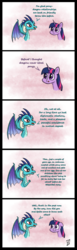 Size: 1280x4164 | Tagged: safe, artist:123turtleshell, princess ember, twilight sparkle, alicorn, dragon, pony, g4, gauntlet of fire, my little pony: friendship is magic, awkward, comic, female, mare, this will end in tears and/or death, twilight sparkle (alicorn)