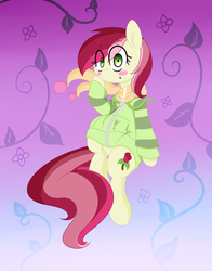Size: 2200x2800 | Tagged: safe, artist:fullmetalpikmin, roseluck, earth pony, pony, g4, blushing, clothes, female, high res, hoodie, mare, scarf, solo