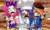 Size: 4500x2700 | Tagged: safe, artist:kianamai, edit, pinkie pie, rainbow dash, rarity, human, g4, alcohol, baguette, beret, bottle, bread, chef's hat, fake moustache, food, france, glasses, hat, humanized, meatball, meme, mousdash, moustache, wine, wine glass