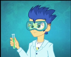 Size: 654x529 | Tagged: safe, screencap, flash sentry, acadeca, equestria girls, g4, my little pony equestria girls: friendship games, clothes, cropped, lab coat, male, solo