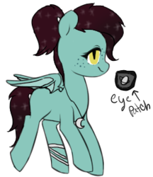 Size: 246x285 | Tagged: safe, artist:atari-adopts, oc, oc only, bat pony, pony, necklace, solo, tape