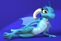 Size: 3000x2000 | Tagged: safe, artist:argos90, artist:earthwinddk2, princess ember, dragon, g4, gauntlet of fire, 3d, 3d model, female, high res, looking at you, sexy, solo