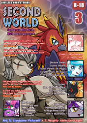 Size: 800x1131 | Tagged: safe, artist:vavacung, earth pony, griffon, pony, comic:the archenemy, art pack, art pack cover, comic, female, male, patreon, pay what you want