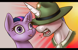 Size: 3000x1950 | Tagged: safe, artist:captainpudgemuffin, princess celestia, twilight sparkle, g4, alternate hairstyle, angry, crossover, derp, drill instructor, faic, full metal jacket, gunnery sergeant hartman, meme, parody, scene parody, thousand yard stare, tongue out, war face, yelling