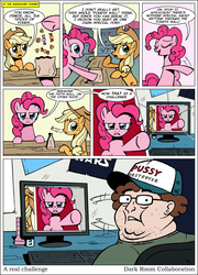 Size: 5065x7017 | Tagged: safe, artist:darkcollaboration, artist:lookmaidrew, applejack, pinkie pie, human, g4, absurd resolution, brony stereotype, comic, i can't believe it's not idw, meta, neckbeard, star wars