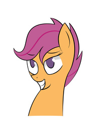 Size: 1024x1280 | Tagged: safe, artist:i-am-luigi, scootaloo, g4, bust, female, portrait, simple background, solo, white background