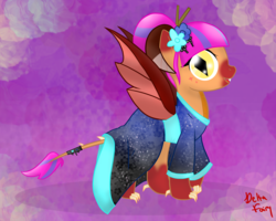 Size: 5000x4000 | Tagged: safe, artist:deltafairy, oc, oc only, unnamed oc, bat pony, hybrid, original species, clothes, commission, female, hybrid pony, kimono (clothing), solo