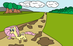 Size: 1594x1020 | Tagged: safe, artist:amateur-draw, fluttershy, g4, 1000 hours in ms paint, ms paint, mud, scenery