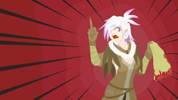 Size: 7680x4320 | Tagged: safe, artist:alcesmire, gilda, griffon, human, g4, absurd resolution, angry, breasts, clothes, female, gloves, humanized, middle finger, piercing, solo, vector, wallpaper