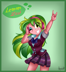 Size: 1024x1109 | Tagged: safe, artist:queentigrel, lemon zest, equestria girls, g4, my little pony equestria girls: friendship games, female, solo