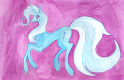 Size: 1024x660 | Tagged: safe, artist:enuwey, trixie, pony, unicorn, g4, female, mare, solo, traditional art, watercolor painting