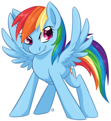 Size: 975x1065 | Tagged: safe, artist:bloodorangepancakes, rainbow dash, g4, female, grin, simple background, solo, spread wings, transparent background