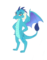 Size: 1573x1999 | Tagged: safe, artist:mistirous, princess ember, dragon, g4, female, hand on hip, solo