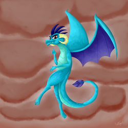 Size: 2000x2000 | Tagged: safe, artist:catz537, princess ember, dragon, g4, female, flying, high res, looking at you, smiling, solo