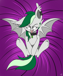 Size: 2500x3000 | Tagged: safe, artist:theartistsora, oc, oc only, bat pony, pony, high res, piercing, tongue out