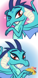 Size: 806x1628 | Tagged: safe, artist:dm29, princess ember, dragon, g4, gauntlet of fire, bedroom eyes, cute, emberbetes, female, fire, fire breath, food, looking at you, one eye closed, open mouth, pose, smiling, solo, taco, unf, wink