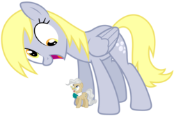 Size: 10000x6700 | Tagged: safe, artist:mpnoir, derpy hooves, mayor mare, earth pony, pegasus, pony, do princesses dream of magic sheep, g4, .svg available, absurd resolution, derpysaur, female, giant derpy hooves, giant pony, macro, mare, simple background, size difference, transparent background, vector